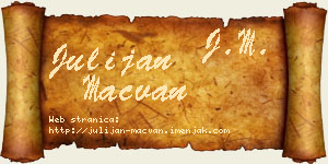 Julijan Mačvan vizit kartica
